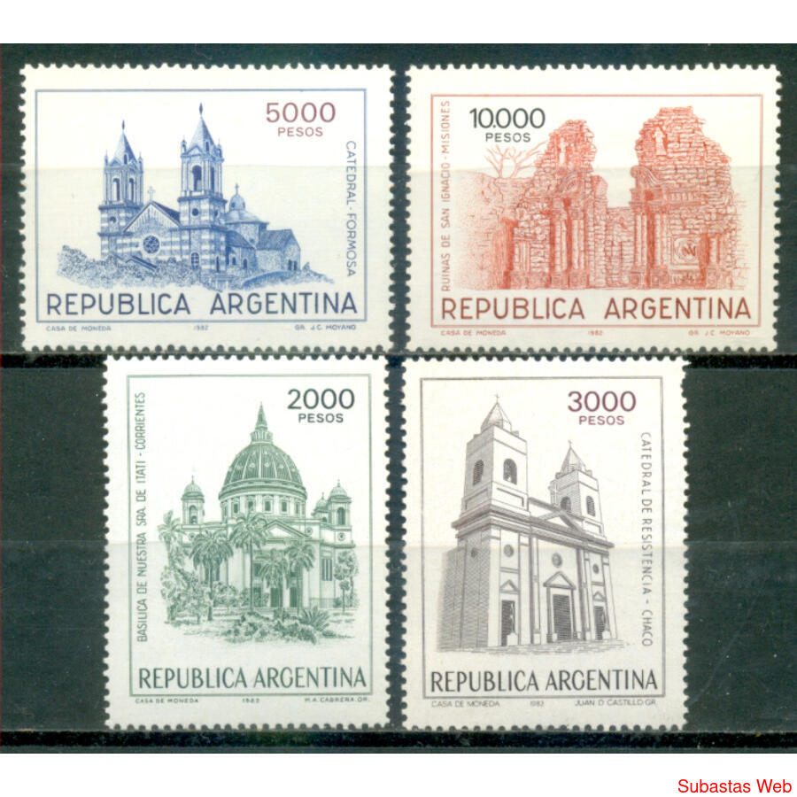 ARGENTINA GJ2053/2054 IGLESIAS DEL NOROESTE SERIE MINT $4.00
