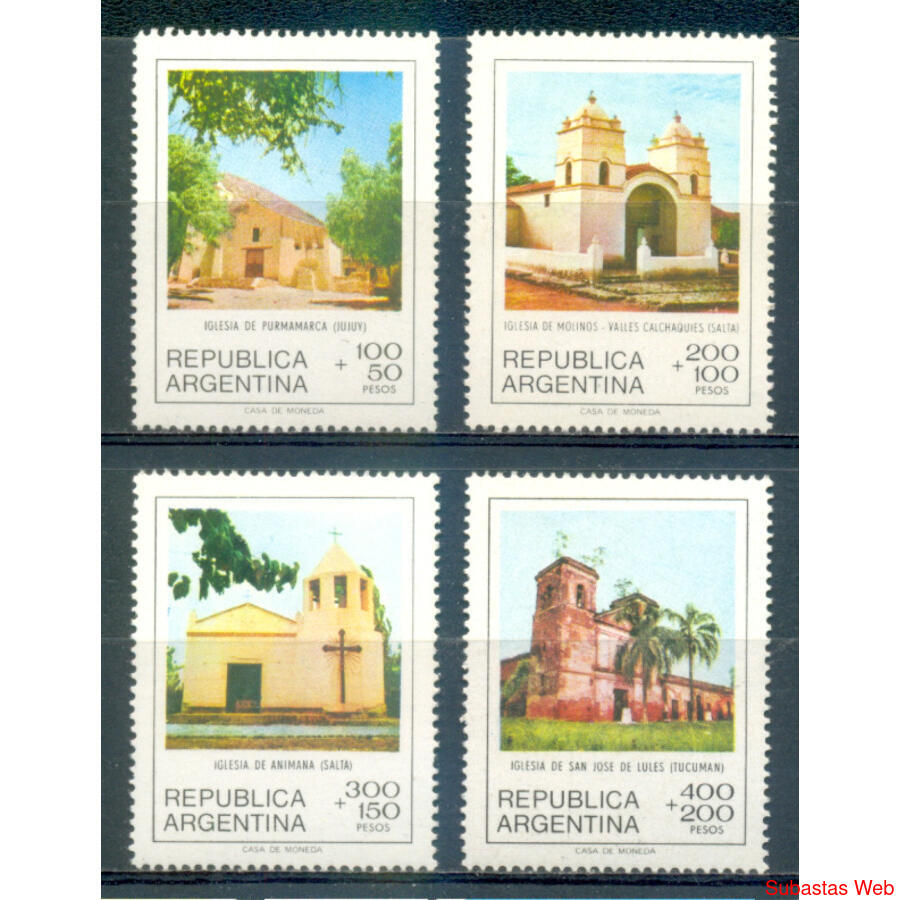 ARGENTINA GJ1892/1894 IGLESIAS NORTEÑAS SERIE MINT $2.20