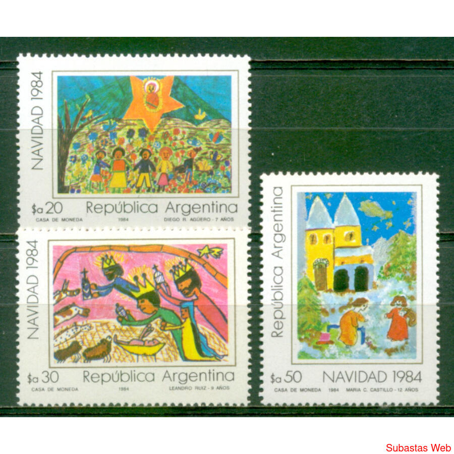 ARGENTINA GJ2185/2187 *NAVIDAD* SERIE COMPLETA MINT. U$2.00