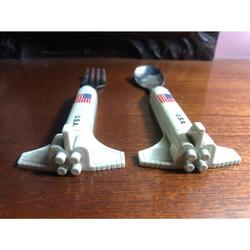 ANTIGUA CUCHARA Y TENEDOR made in USA modelo NASA Opilarsur