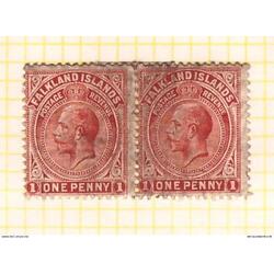 FALKLAND ISLANDS // PAR DE SELLOS // 1 PENNY (1912) // SCOTT