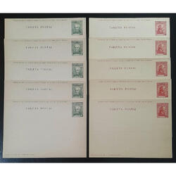 ARGENTINA 10 ENTEROS POSTALES GJTAR-76 GJTAR-78. TODAS MINT