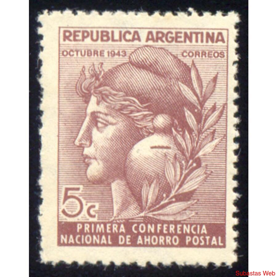 ARGENTINA GJ904 SELLO MINT CON FIL RAYOS RECTOS. VC: U$60.00