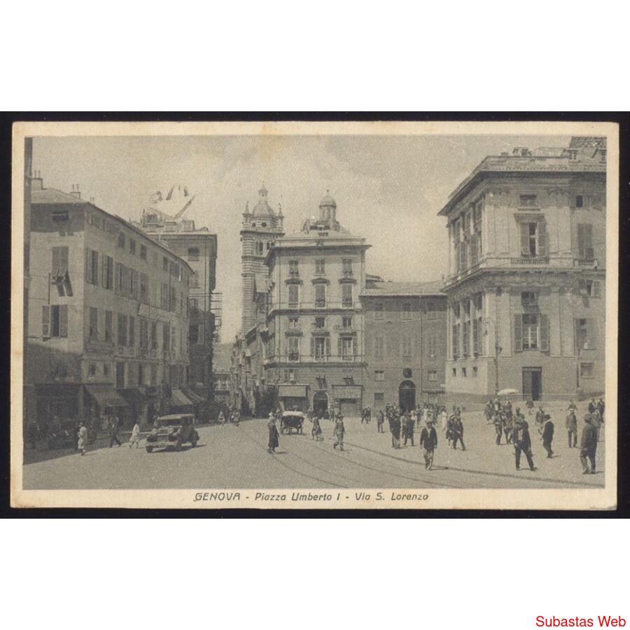 ITALIA. GENOVA. MUY ANTIGUA  POSTAL DE LA *PIAZZA UMBERTO I*
