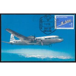 POSTAL DE PAN AMERICAN WOLD AIRWAYS SUPER CLIPPER 6 EN VUELO