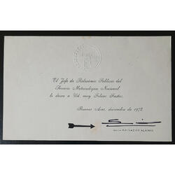 ARGENTINA 1972 TARJETA PERSONAL DEL MAYOR SALVADOR ALAIMO