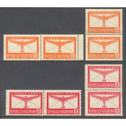 ARGENTINA GJ858 + 861 PAREJAS MINT CON FILIGRANAS INVERTIDAS